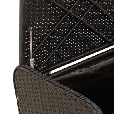 Opbergbankje met kussen 80x51x52 cm poly rattan zwart Opbergbankje met kussen 80x51x52 cm poly rattan zwart