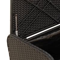 Opbergbankje met kussen 80x51x52 cm poly rattan zwart - thumbnail