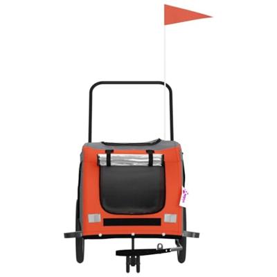 VidaXL Hondenfietstrailer oxford stof en ijzer oranje en grijs - thumbnail