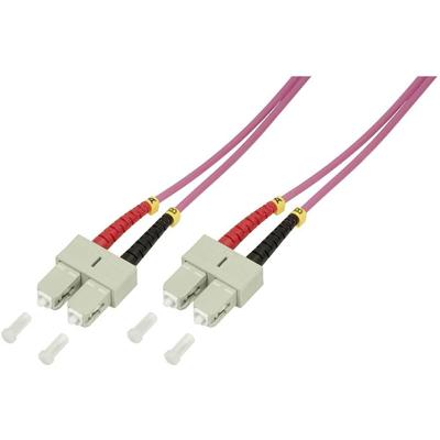 LogiLink FP4SC03 Glasvezel Optische vezel Aansluitkabel 3.00 m Violet 50/125 µ Multimode OM4