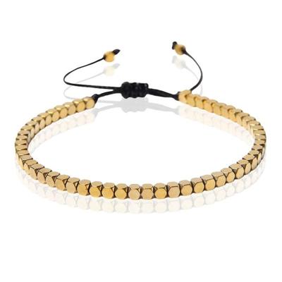 LGT JWLS Dames Armband - 4mm Cube Goudkleurig