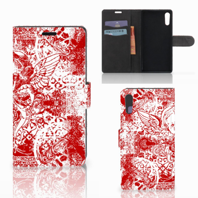 Telefoonhoesje met Naam Sony Xperia XZ | Sony Xperia XZs Angel Skull Rood Telefoonhoesje met Naam Sony Xperia XZ | Sony Xperia XZs Angel Skull Rood
