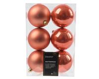 6 onbreekbare kerstballen 8 cm pompoen - thumbnail