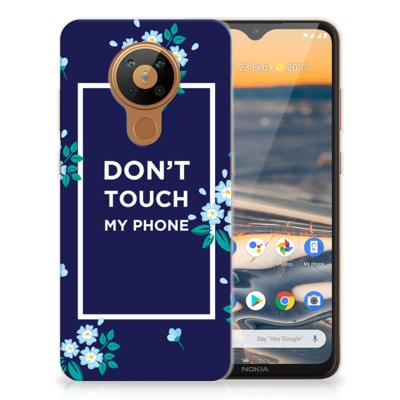 Nokia 5.3 Silicone-hoesje Flowers Blue DTMP Nokia 5.3 Silicone-hoesje Flowers Blue DTMP