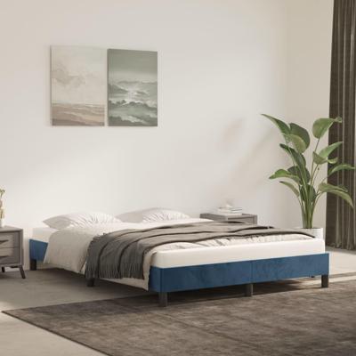 Bedframe zonder matras 140x200 cm fluweel donkerblauw