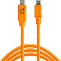 Tether Tools CUC2515-ORG USB-kabel USB 2.0 USB-C stekker, USB-micro-B stekker 4.60 m Oranje - thumbnail