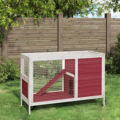 VidaXL Konijnenhok 103x44x69,5 cm massief grenenhout mokkakleurig
