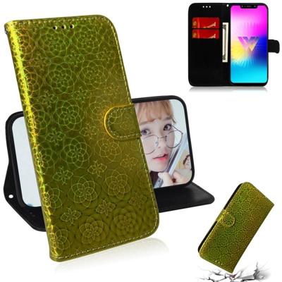 Voor LG W10 effen kleur kleurrijke magnetische Buckle horizontale Flip PU lederen draagtas met houder & kaartsleuven & portemonnee & Lanyard (goud)