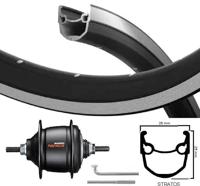 Kgs achterwiel 28 inch stratos zwart/zilver nexus 8 rollerbrake - thumbnail