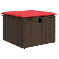 6-delige Loungeset met kussens poly rattan bruin - thumbnail