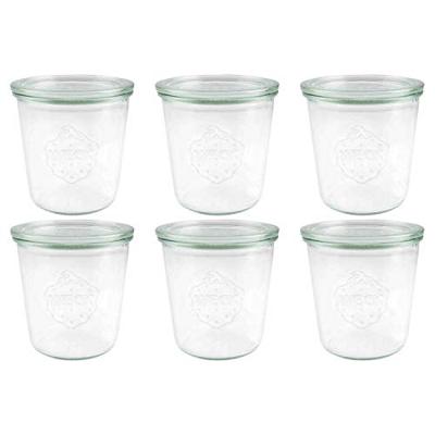 Weck Stort glas (580ml) 1/2L 6 stuks Weck Stort glas (580ml) 1/2L 6 stuks