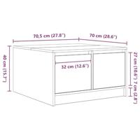 Salontafel met lades 70,5x70x40 cm grijs Sonoma - thumbnail