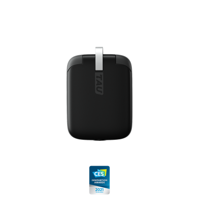 TAU mini powerbank voor aan je sleutelhanger (1400 mAh) met geïntegreerde kabel - 3 in 1 sleutelbos powerbank - Zwart