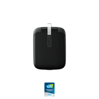 TAU mini powerbank voor aan je sleutelhanger (1400 mAh) met geïntegreerde kabel - 3 in 1 sleutelbos powerbank - Zwart - thumbnail