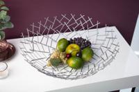 Design fruitschaal STRUCTUUR 45cm zilver gepoedercoat metaal - 19008 - thumbnail