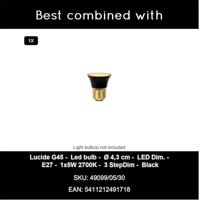 Lucide BARRIS - Tafellamp - 1xE27 - Taupe - thumbnail