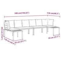 4-delige Loungeset met kussens gepoedercoat staal zwart - thumbnail