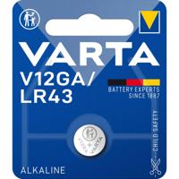 Varta Knoopcel LR43 1.5 V 1 stuk(s) 120 mAh Alkaline ALKALINE Spec. V12GA/LR43 Bli1 - thumbnail