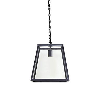 Light & Living Hanglamp 'Saunte', glas metaal zwart