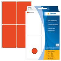 Etiket HERMA 2492 52x82mm rood 128 stuks - thumbnail
