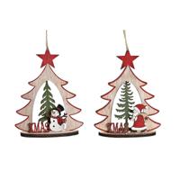 Kerstversiering DKD Home Decor Hout (2 Stuks) (14 x 6 x 18 cm) - thumbnail