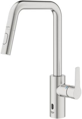 Grohe Start E keukenmengkraan met handmatige en touch-free bediening supersteel