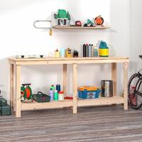 VidaXL Werkbank 180x50x80 cm massief grenenhout - thumbnail