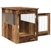 Hondenbench 55x80x68 cm bewerkt hout oud houtkleurig - thumbnail