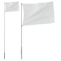 VidaXL Vlaggenmast telescopisch 5,5 m aluminium zilverkleurig - thumbnail