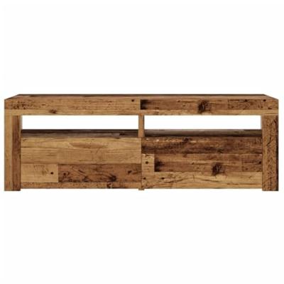 Tv-meubel met LED 120x35x40 cm bewerkt hout oud hout