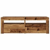 Tv-meubel met LED 120x35x40 cm bewerkt hout oud hout - thumbnail