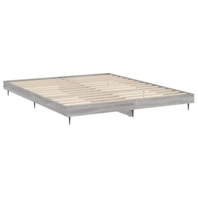 Bedframe bewerkt hout grijs sonoma eikenkleurig 140x200 cm Bedframe bewerkt hout grijs sonoma eikenkleurig 140x200 cm