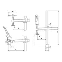Bessey Spanelement | met variabel werkbereik max. 300 mm | voor borings-d. 28 mm | 1 stuk - TWV28-30-17-2K - TWV28-30-17-2K - thumbnail