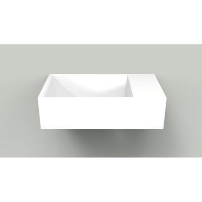 Fontein Arcqua Marble Free 40x22x12 cm Rechts Zonder Kraangat Glanzend Wit Fontein Arcqua Marble Free 40x22x12 cm Rechts Zonder Kraangat Glanzend Wit