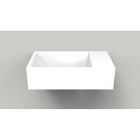 Fontein Arcqua Marble Free 40x22x12 cm Rechts Zonder Overloop en Kraangat Glanzend Wit Arcqua - thumbnail