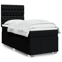 Boxspring met matras stof zwart 80x200 cm - thumbnail