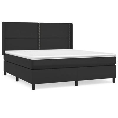 Boxspring met matras kunstleer zwart 180x200 cm - thumbnail