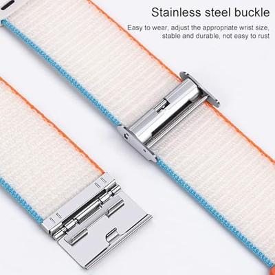 Nylon bandje met klemsluiting - Donkerblauw - Geschikt voor Apple Watch 38mm / 40mm / 41mm / 42mm Nylon bandje met klemsluiting - Donkerblauw - Geschikt voor Apple Watch 38mm / 40mm / 41mm / 42mm