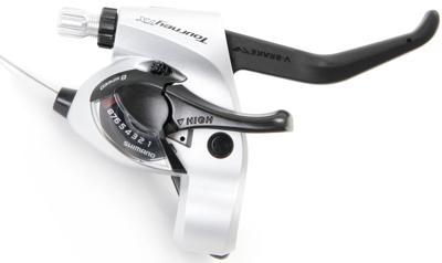 SHIMANO rem- / schakelhendel "tourney tx st-tx800" shim.shift/br.lever tour. tx800 8sp 2f sil.