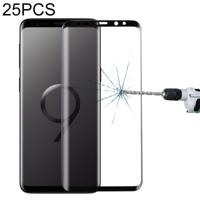 25 stuks voor Galaxy S9 plus 9H oppervlakte hardheid 3D gebogen rand anti-kras Full Screen HD gehard glas screen protector (zwart) - thumbnail