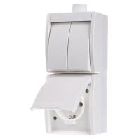 Busch-Jaeger 2CKA001684A0328 Wandcontactdoos met randaarde Inzetstuk Zuiver wit (RAL 9010), Wit 1 stuk(s)