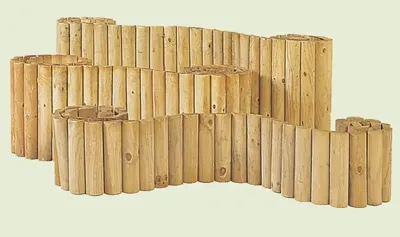 Woodvision Grenen Rolborder - Ø 5 x 20 x 250 cm - Groen Geïmpregneerd