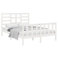 Bedframe massief hout wit 120x190 cm - thumbnail