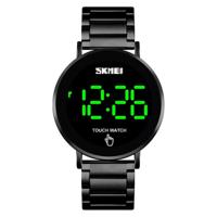 SKMEI 1550 Eenvoudige en stijlvolle LED Touch Screen Mannen Kijken waterdicht roestvrij staal met elektronisch horloge (zwart) - thumbnail