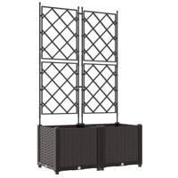 Tuin Bloempot 2 pcs Bruin 80 x 40 x 143 cm Staal - thumbnail