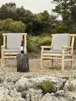 Tuinstoel DKD Home Decor Natuurlijk Lichtgrijs Teakboom 65 x 80 x 92 cm - thumbnail