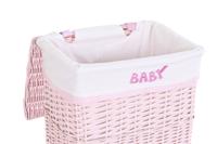 Mandenset DKD Home Decor Roze Polyester Kinderen vlechtwerk (44 x 34 x 56 cm) - thumbnail