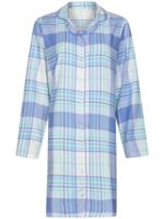 Flanellen doorknoopnachthemd ruiten - thumbnail