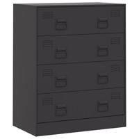Dressoir 67x39x83 cm staal zwart - thumbnail