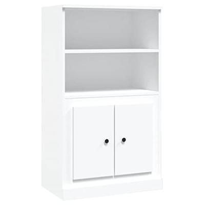 Hoge kast 60x35,5x103,5 cm bewerkt hout wit